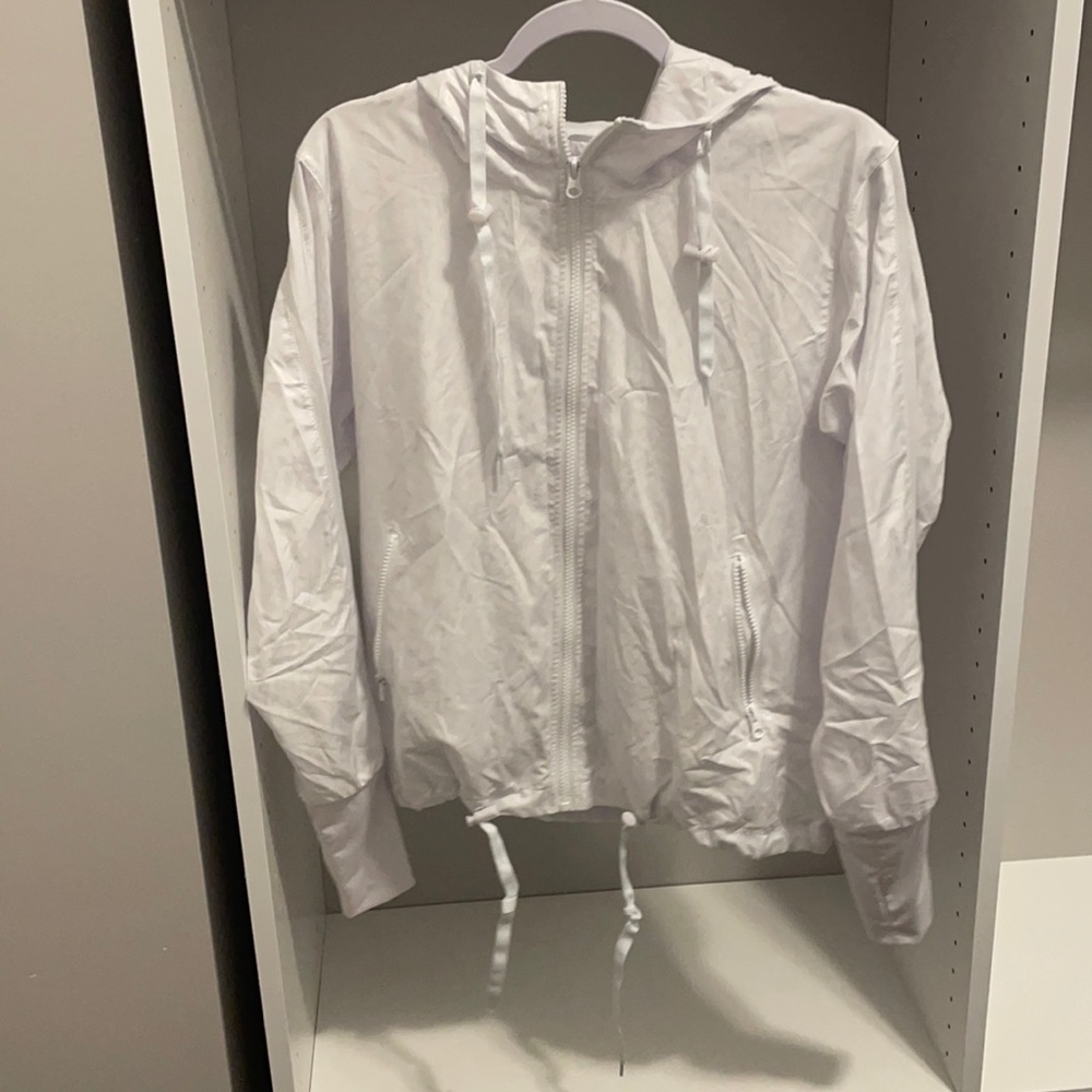 ZYIA activewear white bomber jacket. Worn once- SO cute and comfy!